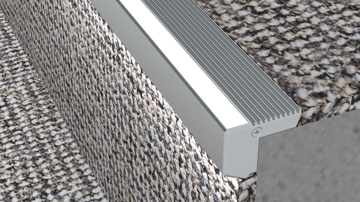 Small LED Stair Nosing Channel ~ Model Alu-Stair Nano - Wired4Signs USA - Buy LED lighting online