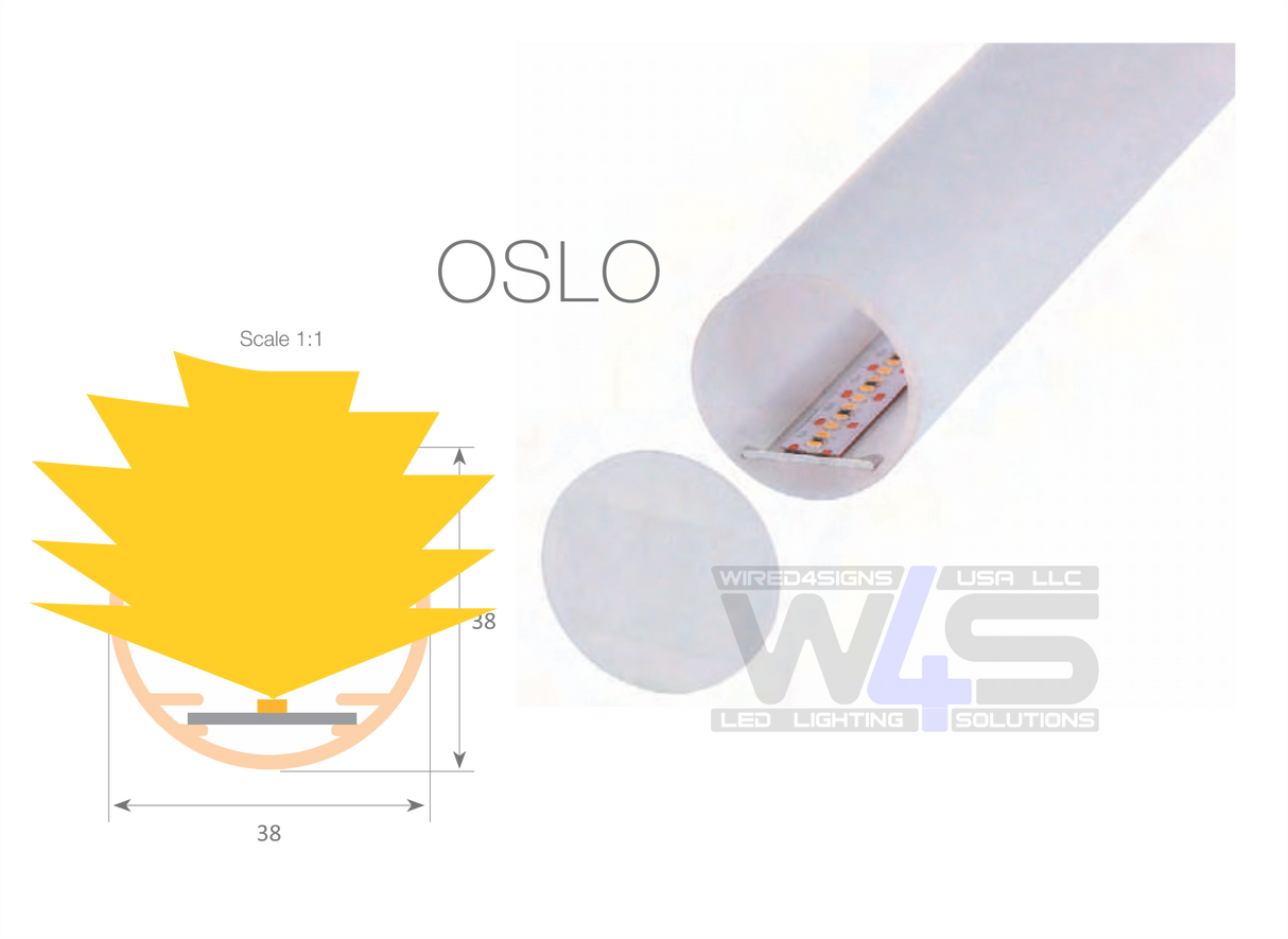 Round Methacrylate LED Diffuser Tube ~ Model Oslo - Wired4Signs USA - Buy LED lighting online