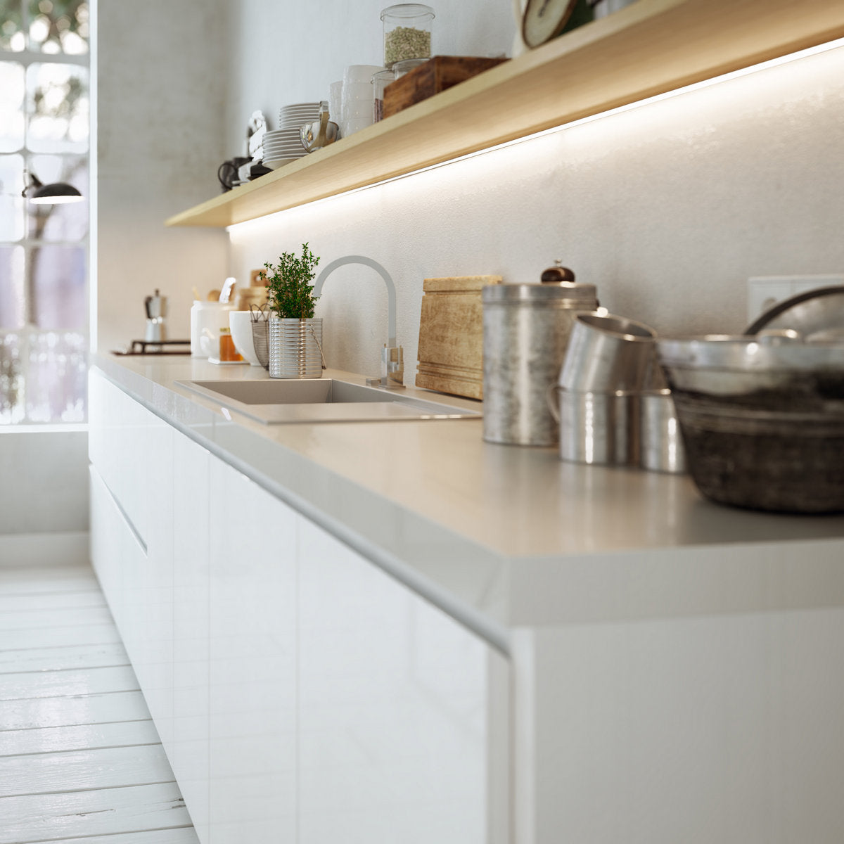 Shallow under cabinet lights