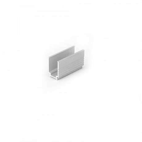 A compact, white, rectangular aluminum mounting solution with an open top and grooved sides, ideal for use with Mounting Clips For Neon Flex Max Series, shown on a plain white background.