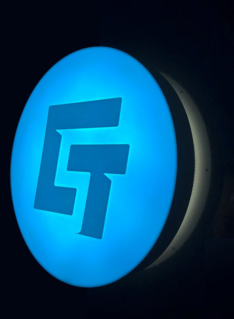 24" Round LED Lighted Wall Signs For Business - Planet 24 Series - Wired4Signs USA - Buy LED lighting online