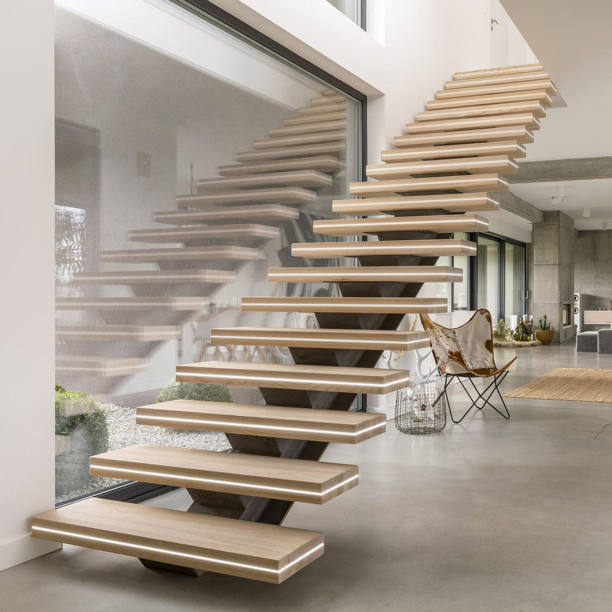 Narrow Aluminum Channel for LED Strips Model Hi8 - stair lighting, accent lighting, task lighting