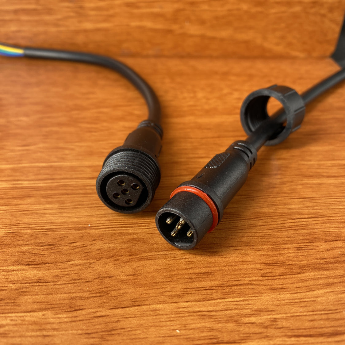 RGBW 5Pin Black Waterproof IP65 LED Connector Male Female 40cm/Pair - Wired4Signs USA - Buy LED lighting online