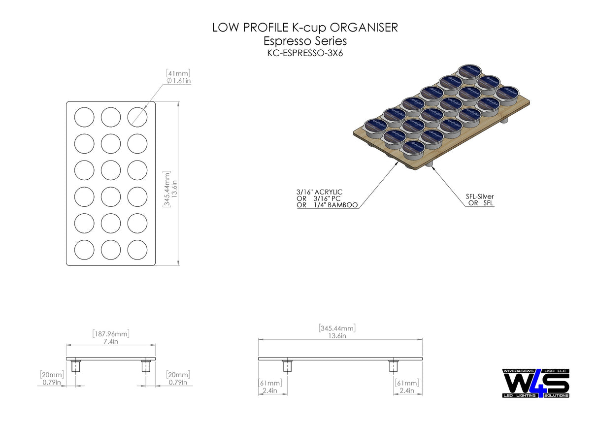 Flat Mountable K-Cup Storage Tray (Bulk Pack) ~ Espresso Series - Wired4Signs USA - Buy LED lighting online