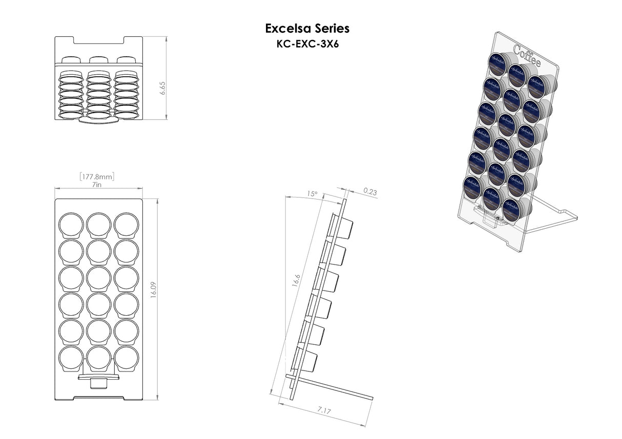 Tall K-Cup Holder (Bulk Pack) ~ Excelsa Series - Wired4Signs USA - Buy LED lighting online