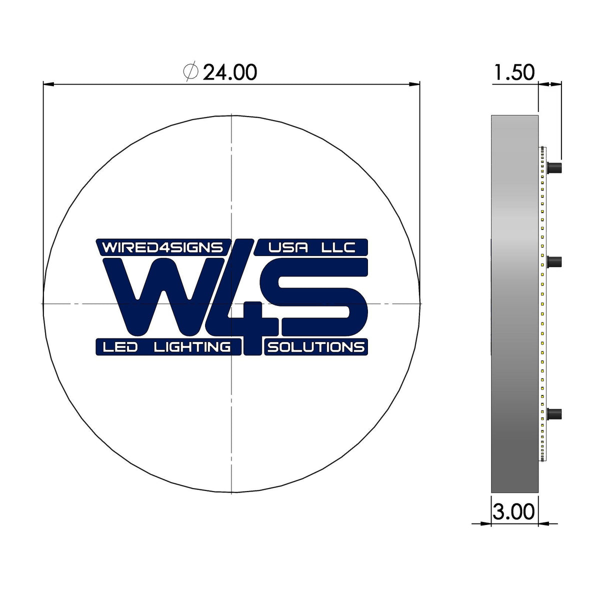 24" Round LED Lighted Wall Signs For Business - Planet 24 Series - Wired4Signs USA - Buy LED lighting online