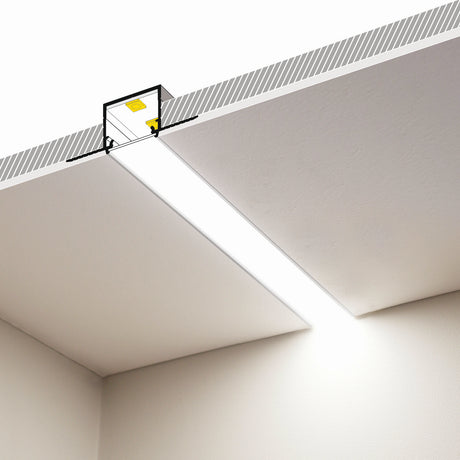 0.9" Plaster-In Linear LED Light Channel ~ Model Linea-In20 Trimless - Wired4Signs USA - Buy LED lighting online - Trimless Linear LED Lighting