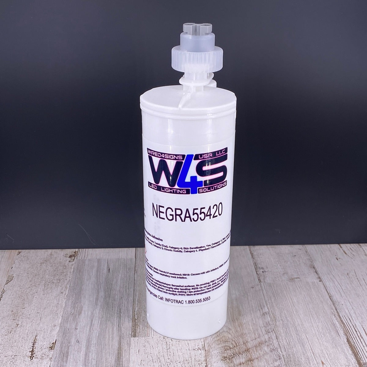 Black 2-part Methacrylate Adhesive ~ W4S 55420 (500ml 10:1 Mix) - Wired4Signs USA - Buy LED lighting online