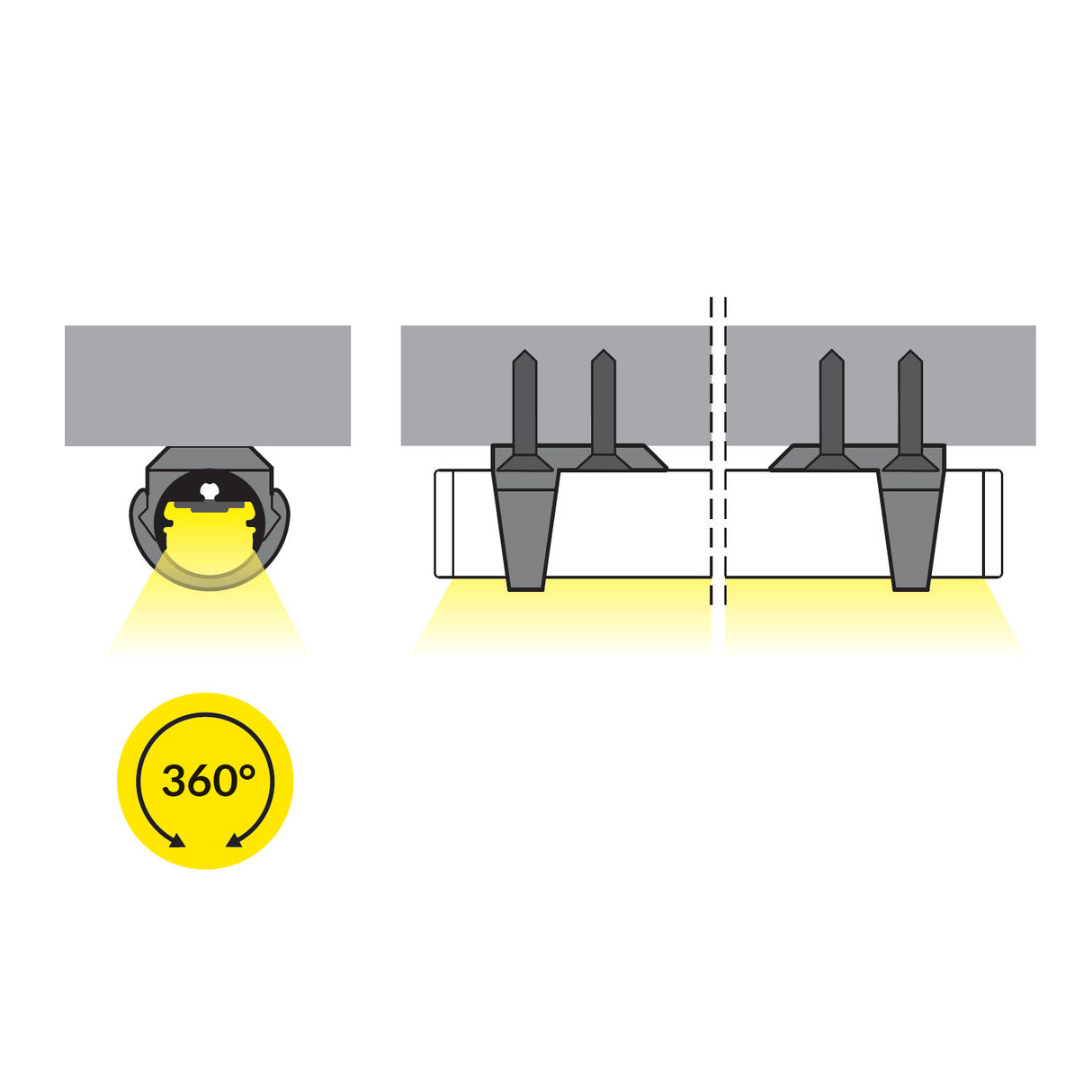 Surface Mounting for Pen8 Profile - Wired4Signs USA - Buy LED lighting online