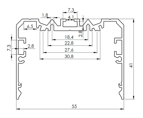 2" Wide Aluminum Linear LED Lighting Profile ~ Model PL55-FL - Wired4Signs USA - Buy LED lighting online