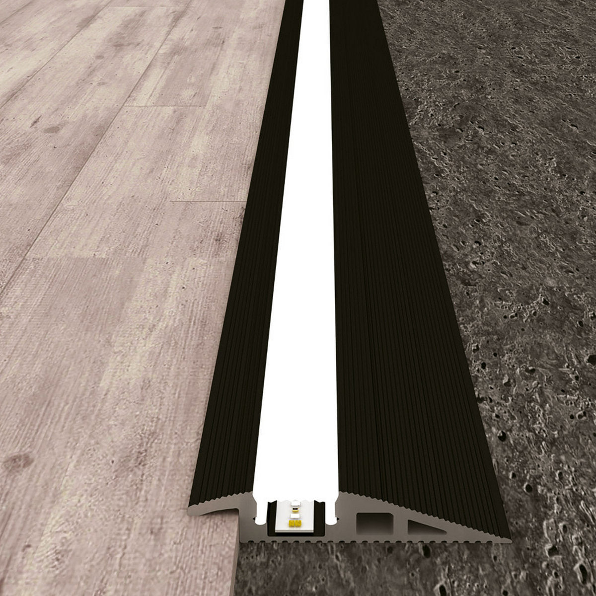 Floor Transition Strip LED Channel ~ Model Qatar - Wired4Signs USA - Buy LED lighting online