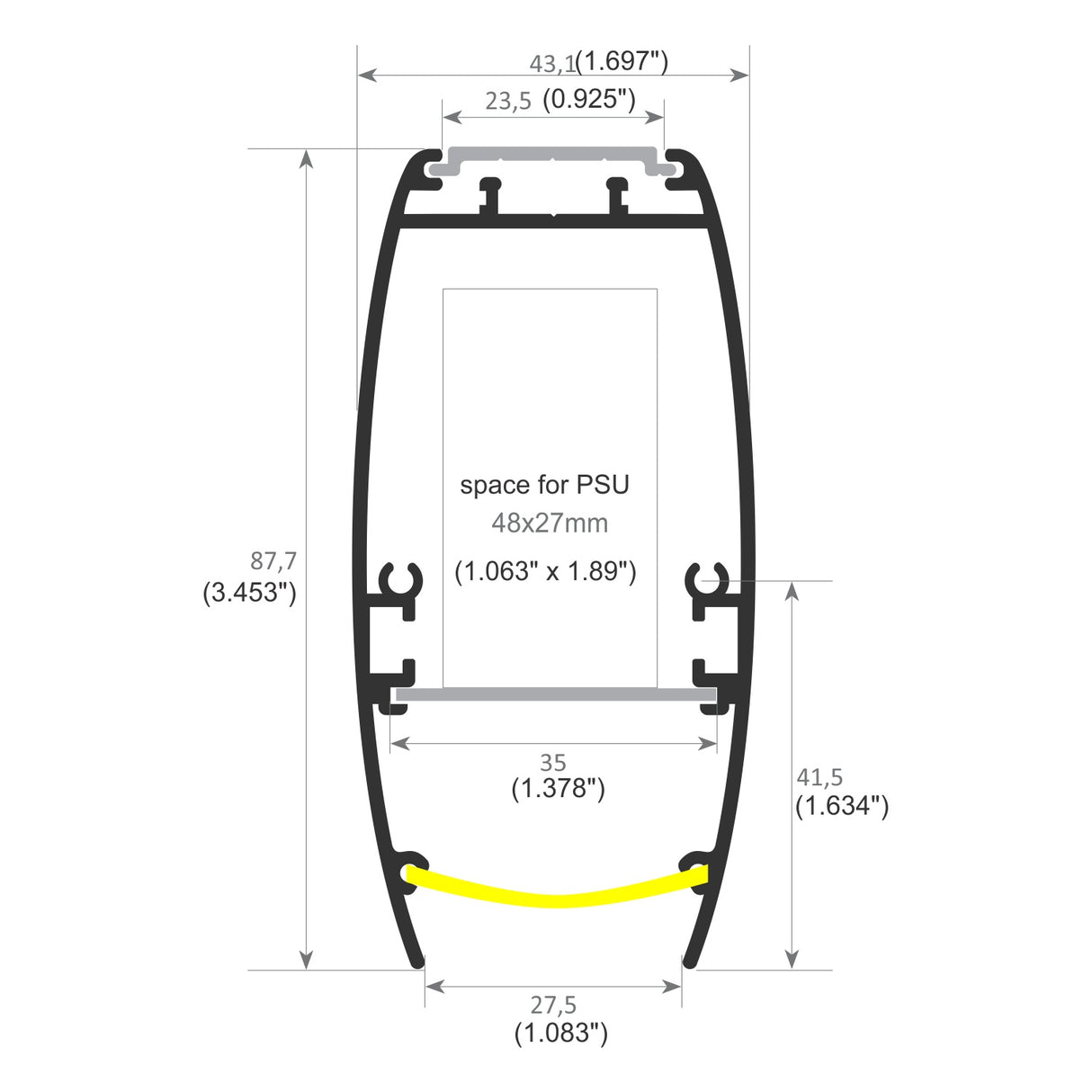 Elegant Pendant Light Channel ~ Model Ricardo | Wired4signs USA | Linear channel, Polycarbonate panels, Lightweight channel