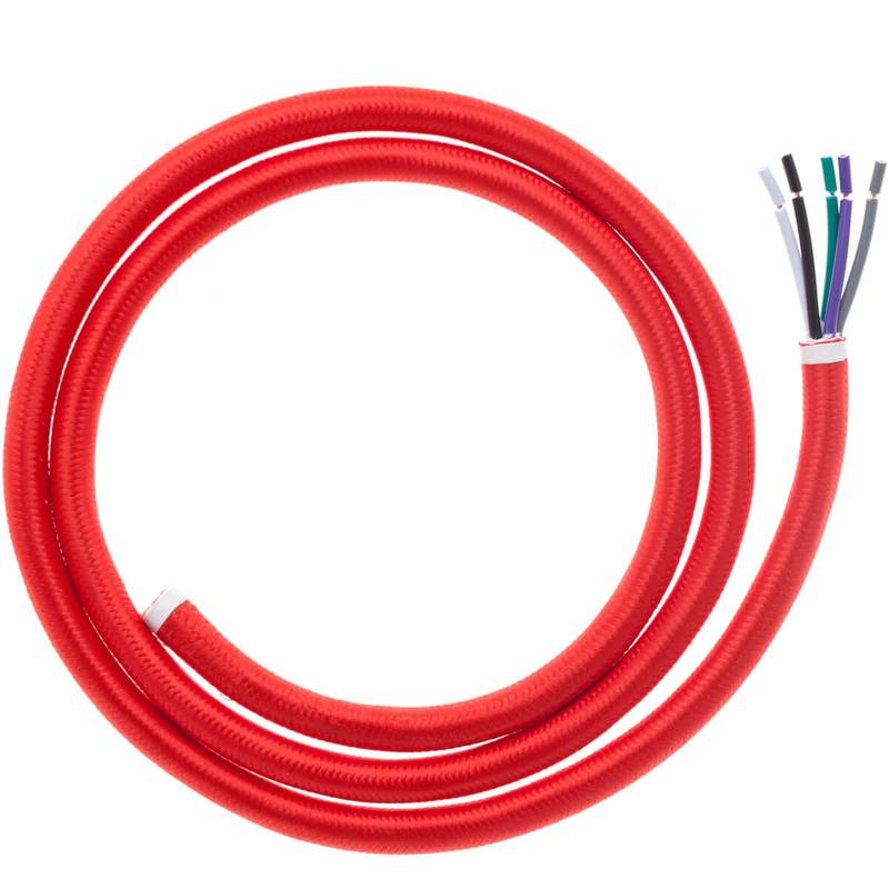 5-Core Braided Fabric Sleeved Wire - Wired4Signs USA - Buy LED lighting online