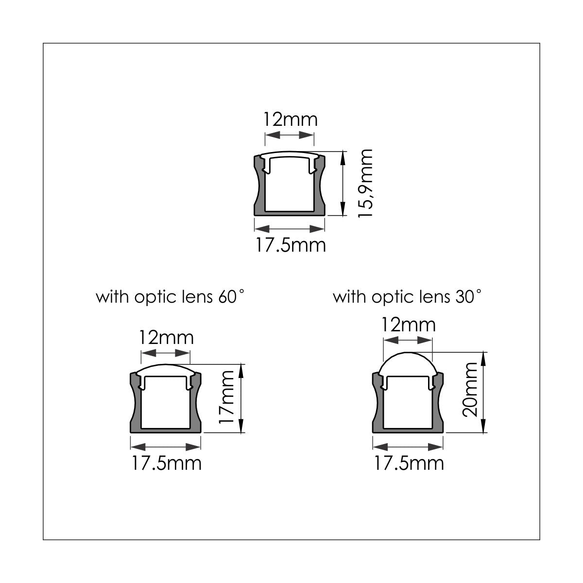 Surface Mount LED Strip Channel ~ Model SL15 - Wired4Signs USA - Buy LED lighting online