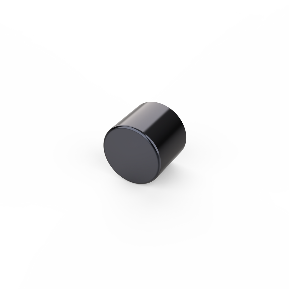 An Aluminum End Cover for 1.50 Round Profiles with a sleek, modern finish is centered on a plain white background, casting a soft shadow beneath it.