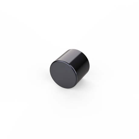 An Aluminum End Cover for 1.50 Round Profiles with a sleek, modern finish is centered on a plain white background, casting a soft shadow beneath it.