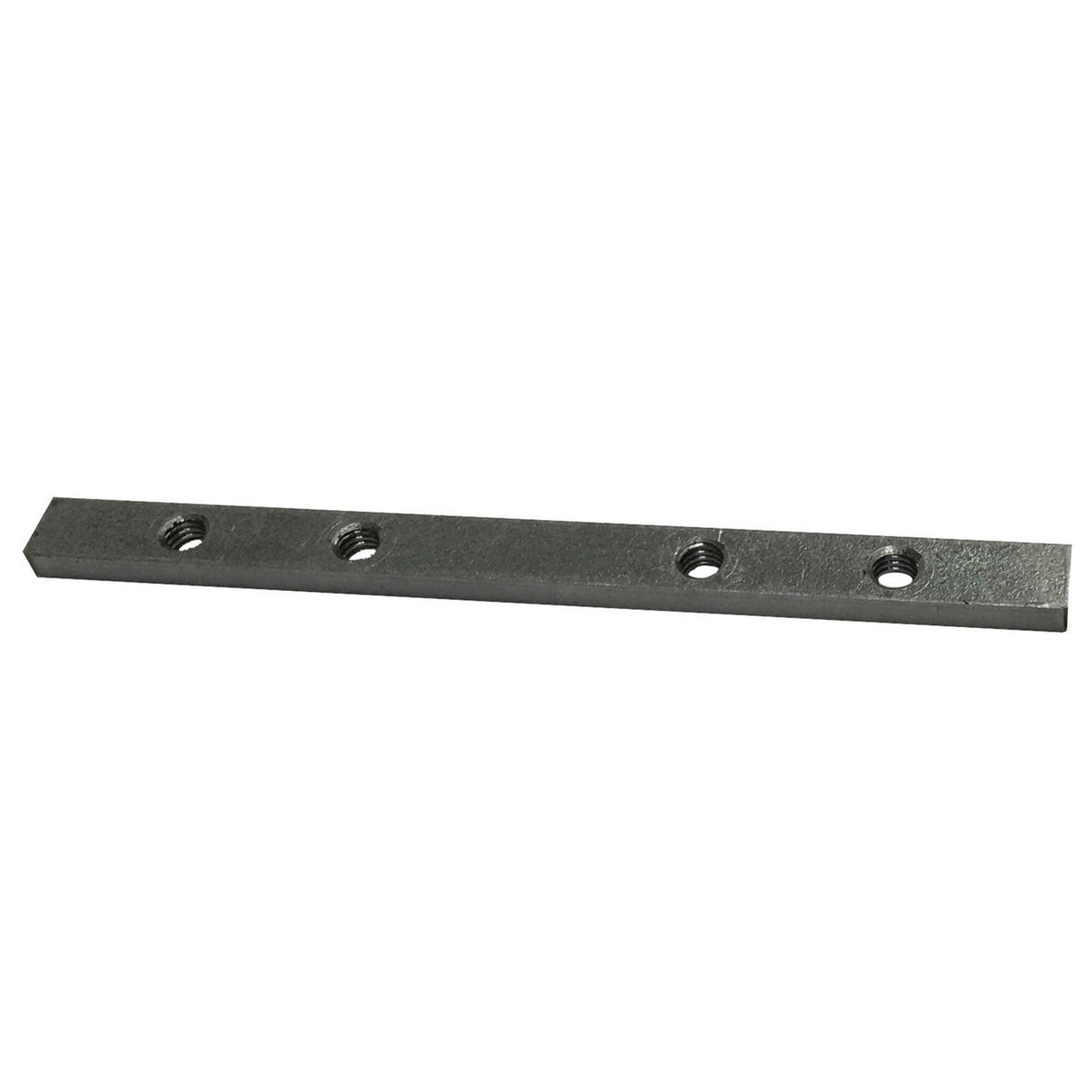 The Straight Joint for Ricardo Profile is a flat metal joining bar featuring four evenly spaced threaded holes, displayed against a white background.