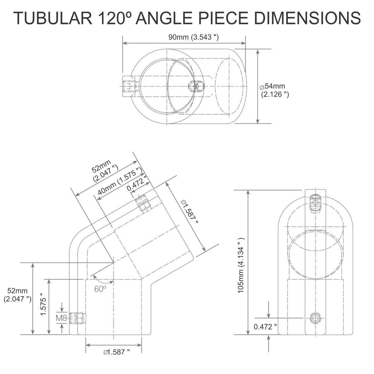 120 Degree Elbow for 1.50" Round Profiles - Wired4Signs USA - Buy LED lighting online