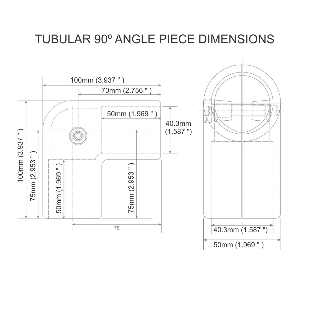 90 Degree Elbow for 1.50" Round Profiles - Wired4Signs USA - Buy LED lighting online