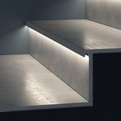 Tiled Stair Nosing LED Channel ~ Model Up-Tile10 - Wired4Signs USA - Buy LED lighting online - tile stair, LED channel, stair thread lighting