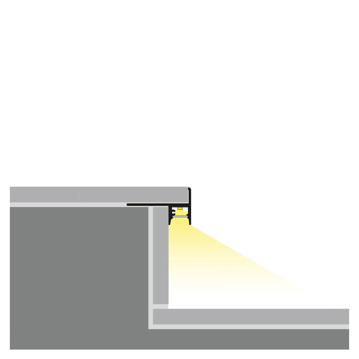 Tiled Stair Nosing LED Channel ~ Model Up-Tile10 - Wired4Signs USA - Buy LED lighting online - tile stair, LED channel, stair thread lighting