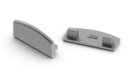 Aluminum end cap for SlimLine Wide 8mm LED profile, with cable hole - Wired4Signs USA - Buy LED lighting online