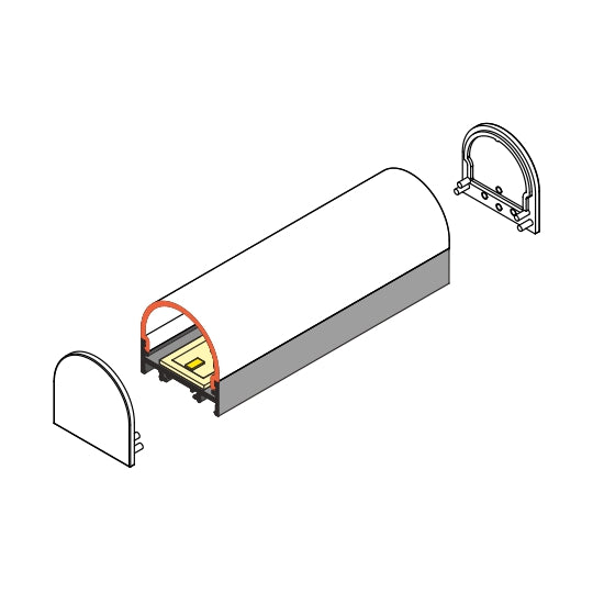 D9 End Cap for Vario30-01 Profile - Wired4Signs USA - Buy LED lighting online