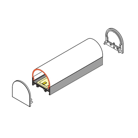 D9 End Cap for Vario30-01 Profile - Wired4Signs USA - Buy LED lighting online
