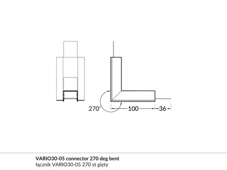 270 Degree Perpendicular Connector for Vario30-05 Profile - Wired4Signs USA - Buy LED lighting online