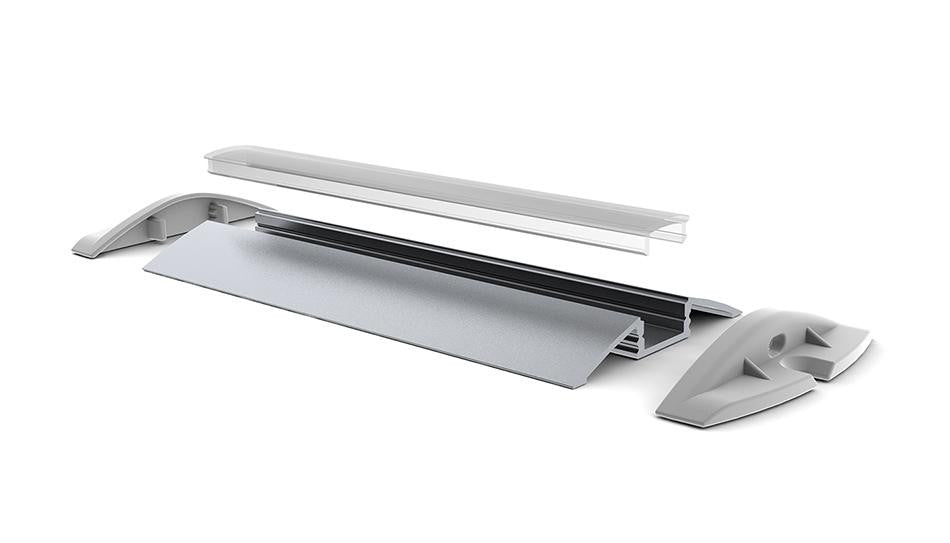 LED Floor Lighting Strip Surface Mount Channel ~ Model Alu-Flat - Wired4Signs USA - Buy LED lighting online