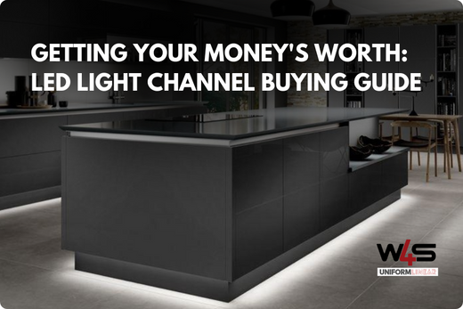 LED channel buying guide with lifestyle background and blog title plus logo
