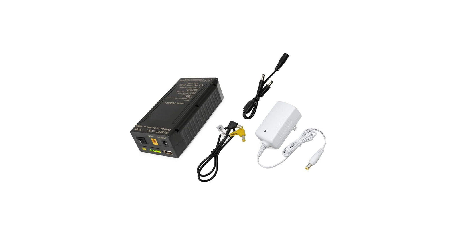 Illustration of a battery-powered LED lighting setup, showing a battery box connected to LED strips with labeled components and wiring