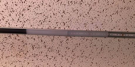 SL7 LED profile with multiple diffuser types installed on ceiling panel – Wired4Signs USA