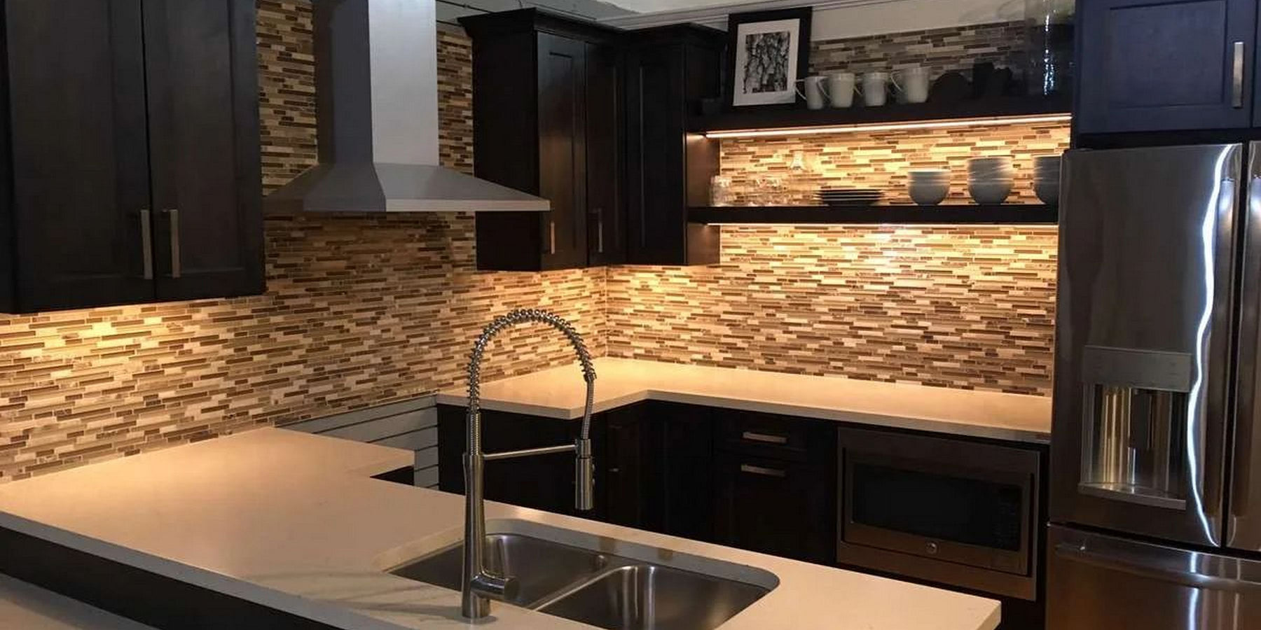 White adjustable under cabinet LED kitchen lights