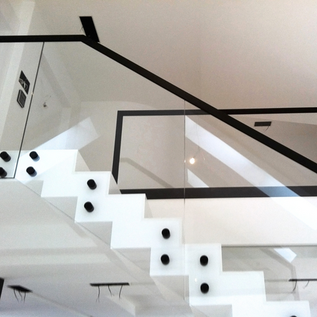 Illuminated Glass Railing with LED Lighting