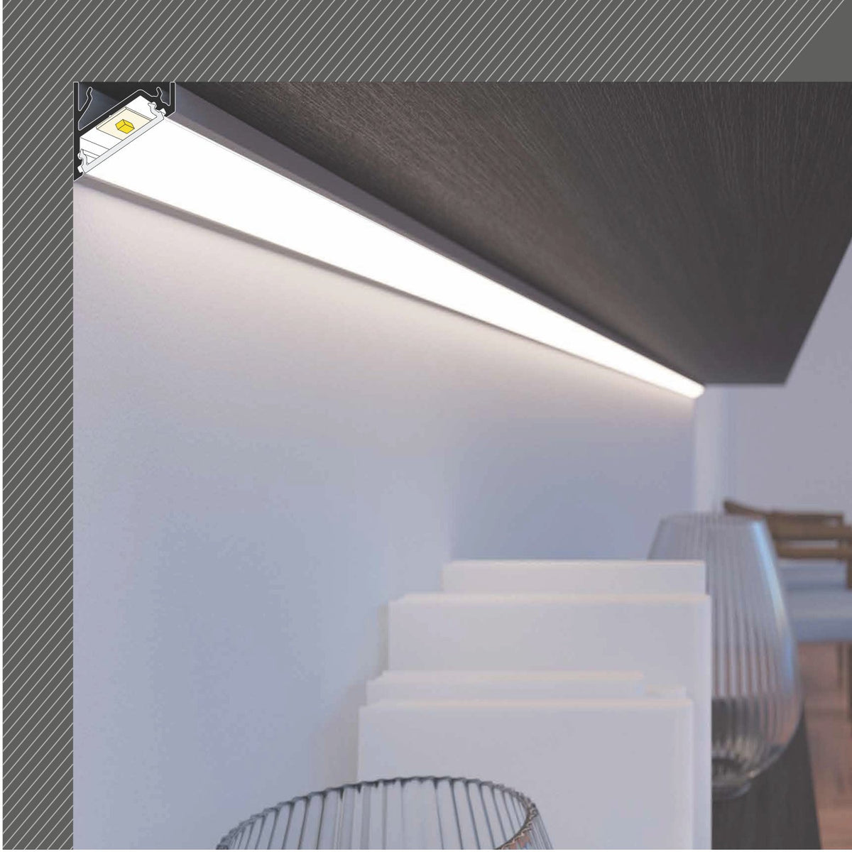 Corner strip LED Light in vertical