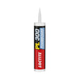 A tube of Loctite PL300 Foamboard Construction Adhesive with a pointed nozzle and multicolored labeling—perfect for securing foamboard as an insulation adhesive.