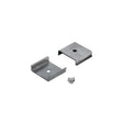 Two Mounting Clip U3 brackets, small and rectangular in shape, are designed for extruded aluminum installations as mounting clips. Each bracket features a central hole and a single adjacent screw, displayed on a white background. Perfect for Pixy20-01 applications.