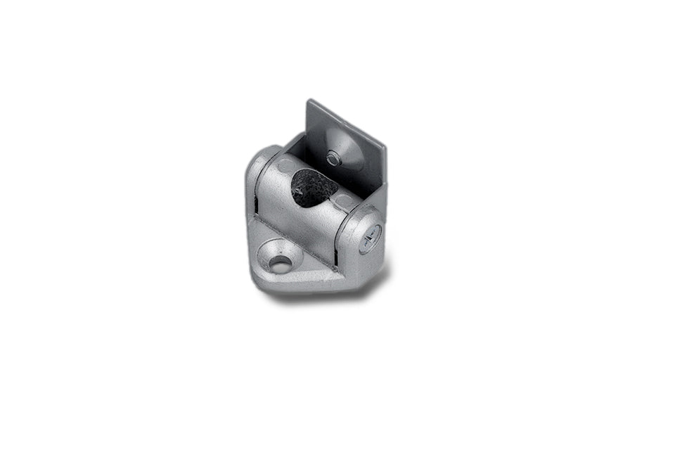 Tilting Bracket featuring a metal adjustable-angle design with a central hinge and two screw holes on its base for LED profiles.