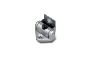 Tilting Bracket featuring a metal adjustable-angle design with a central hinge and two screw holes on its base for LED profiles.