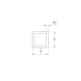 Aluminum square tube for light sticks - sold per foot