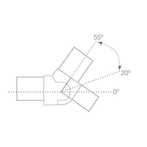 55Deg/20deg Adjustable Connector for Comenza Profile | Wired4signs USA