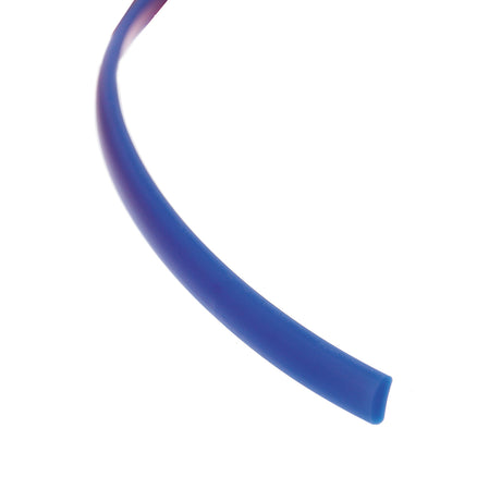 A close-up of the Upper cover for Niza Duo—flexible blue plastic, slightly curved like an LED diffuser—shown against a white background.