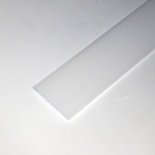 The LED Diffuser for Easy-On Architectural Profiles is a flat, rectangular white plastic strip with one smooth and one slightly uneven edge, shown on a plain white background.