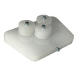 The Profile Bending Machine for PMMA Profiles is a rectangular white plastic block with three cylindrical raised sections topped by metal screws, designed for use with Milano Slim Profile or PMMA profiles, shown on a plain white background.