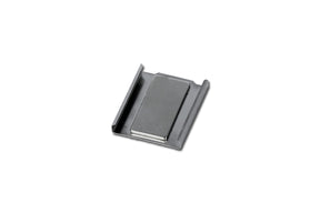 Magnetic Holders for LED Profiles with a simple, rectangular silver metal design are displayed on a white background.