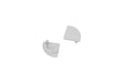 A pair of white ABS End Caps for D1 Click Cover—one with internal connector pegs and one smooth—are displayed on a plain white background.