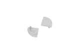 A pair of white ABS End Caps for D1 Click Cover—one with internal connector pegs and one smooth—are displayed on a plain white background.