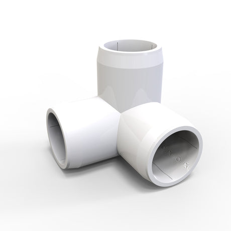 The Structural PVC Joiner for Oslo Tube Profile is a white plastic T-shaped connector with three open cylindrical ends, perfect as a lighting installation accessory or for joining Oslo LED diffuser tubes. Shown on a plain white background.