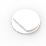 A 3D rendering of the Plastic End Cap for Sierra38 Profile—a white, circular cap with a single wedge-shaped slice removed—displayed on a plain white background.
